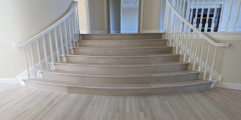 White oak hardwood stairs installed national floors 775 386