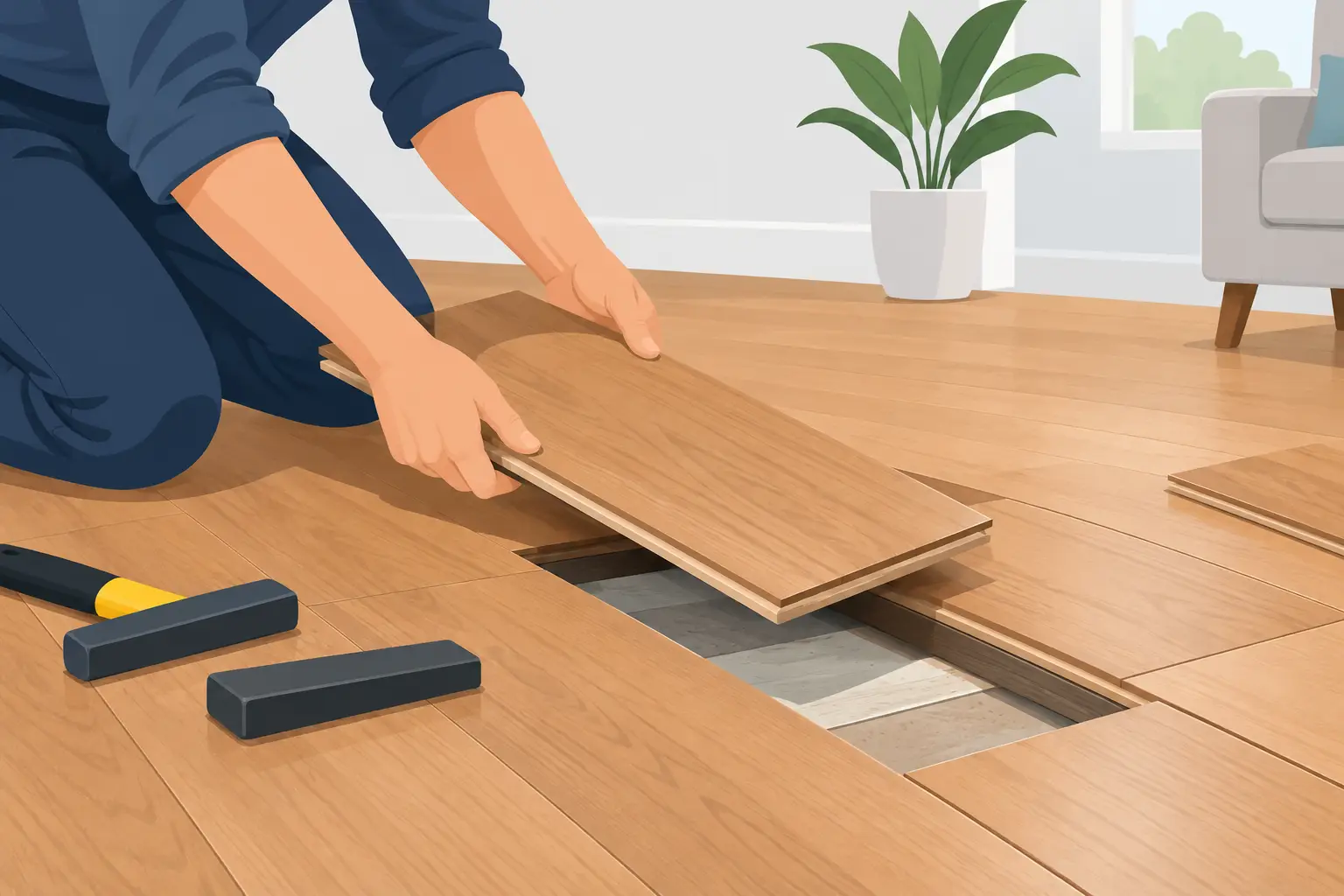 Individual Hardwood Floor Repair by National Floors