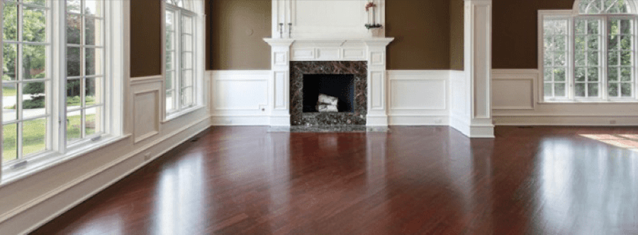 Natural red oak hardwood floor refinished by National Floors