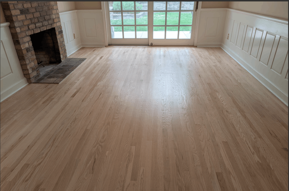 Red oak solid flooring installed with natural color Fremont CA