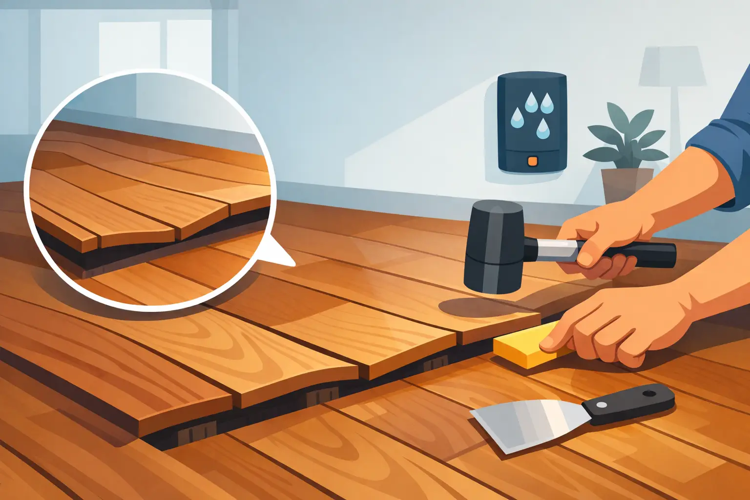 how to fix cupped hardwood floors