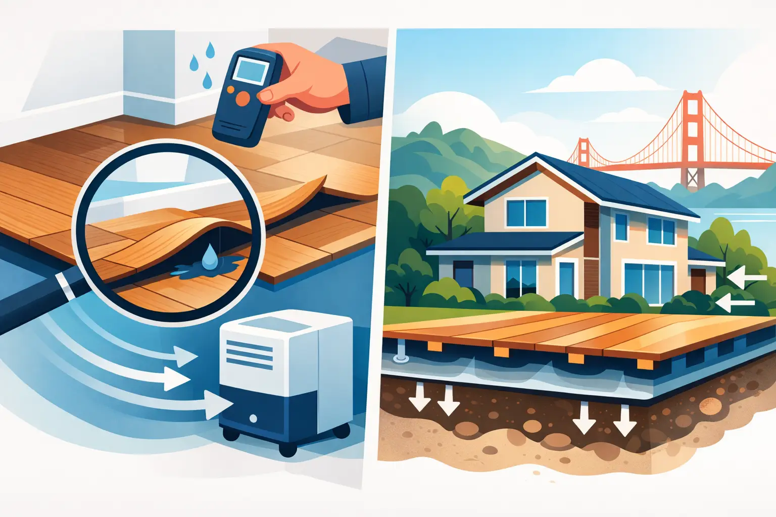 prevent floor buckling bay area homes